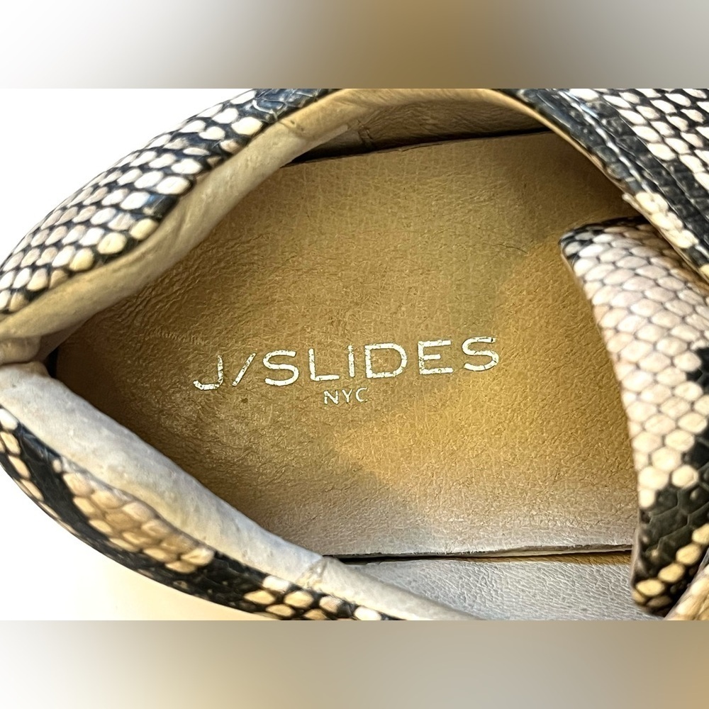 J/Slides NYC Snake Print Shoes Leather Upper Slip-On Sneakers Women’s Size 7 - Picture 10 of 16